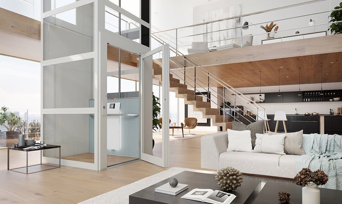 Domestic lift in luxury apartment