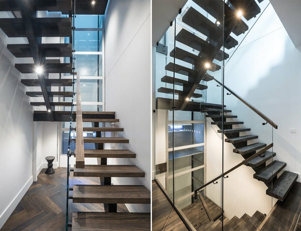 Platform lift inside stairwell