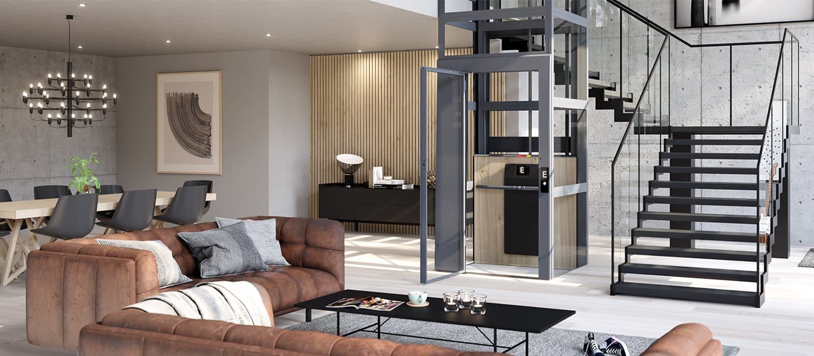 Residential lift in loft apartment