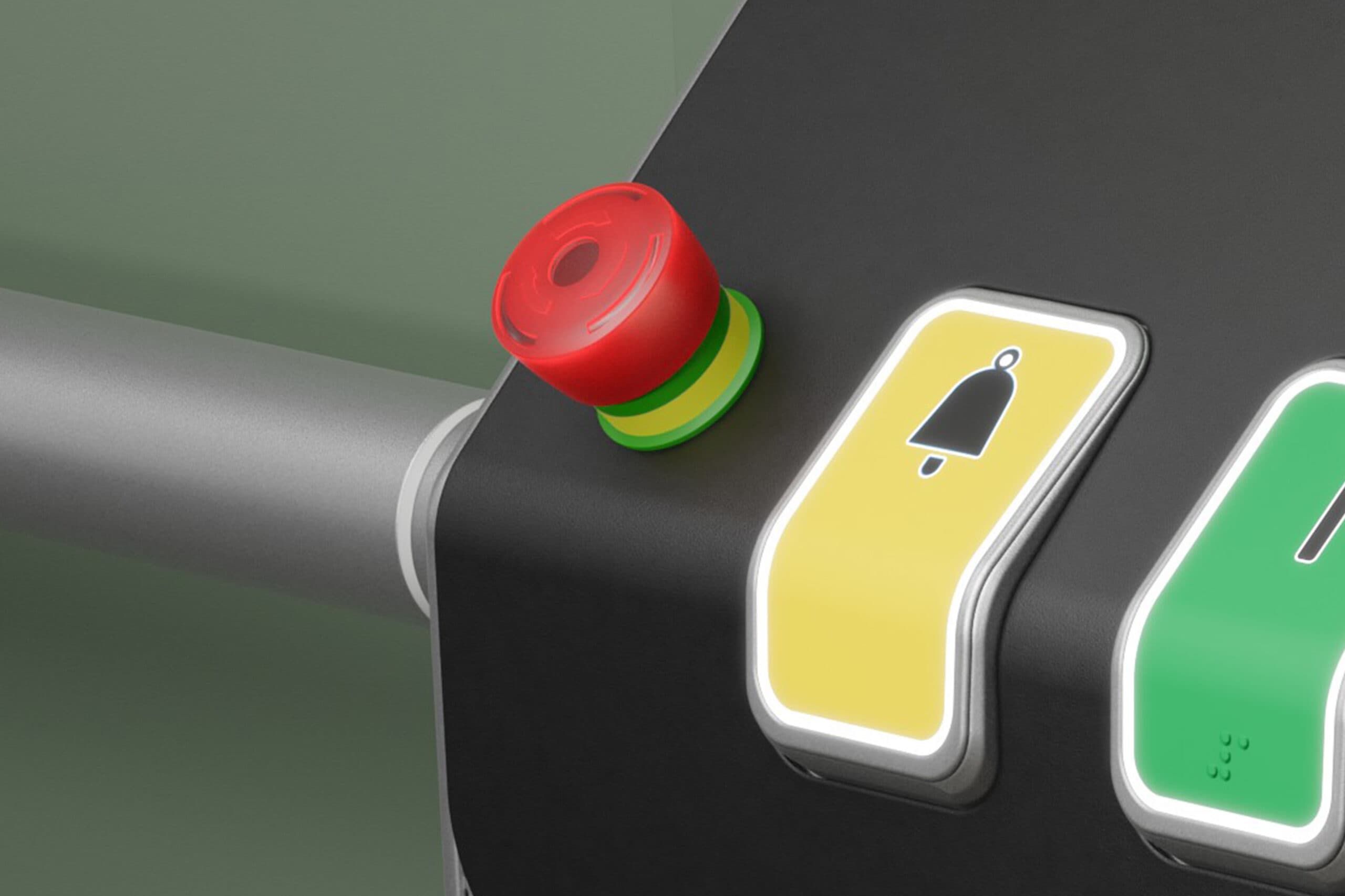 User guide instructions for the Cibes Cloud Plus emergency stop and alarm button