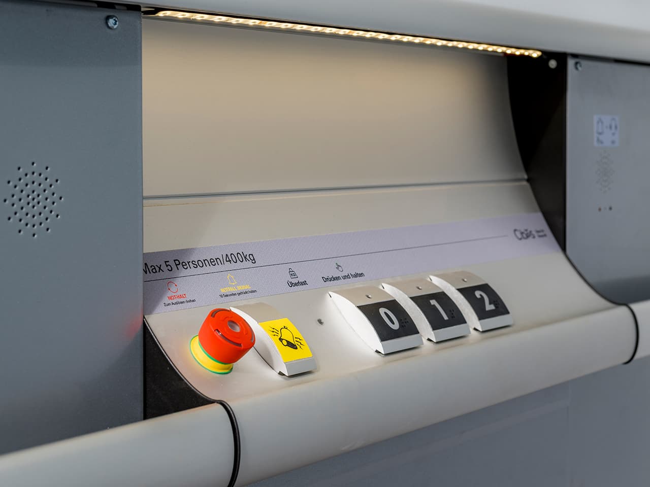 Cibes platform lift control panel in Cibes user guide